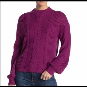 Abound Plum Cable Knit Sweater